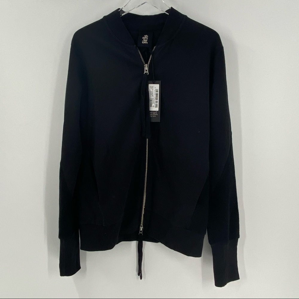 NWT THOM KROM Mesh Panel Black Bomber Jacket Large - Picture 6 of 12